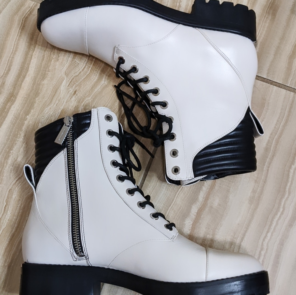 Michael Kors Bastian Lace-up White Combat Boots - Picture 6 of 12